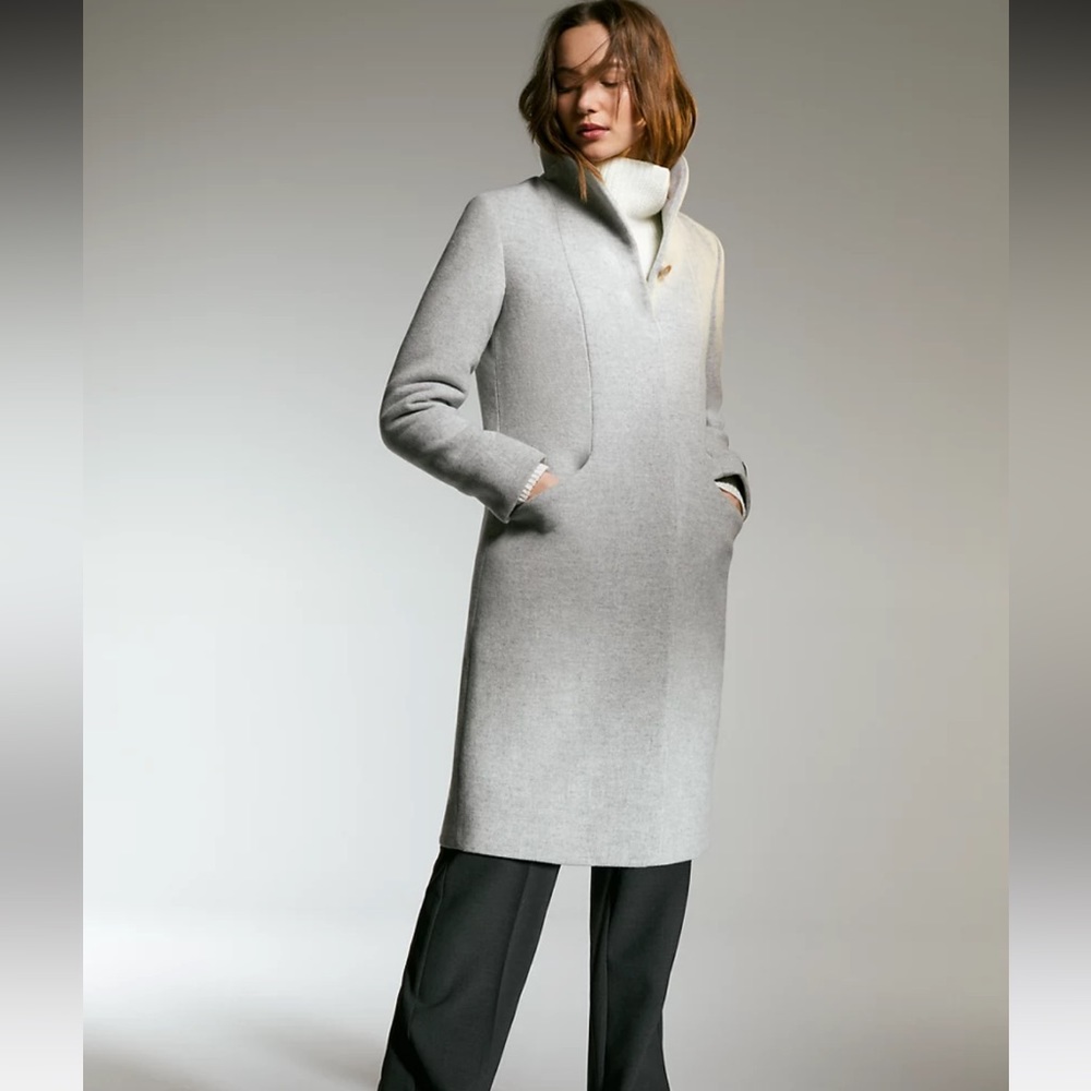 Aritzia Wilfred the Cocoon Coat Long is Grey